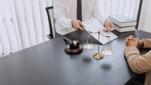 criminal defense attorney and client