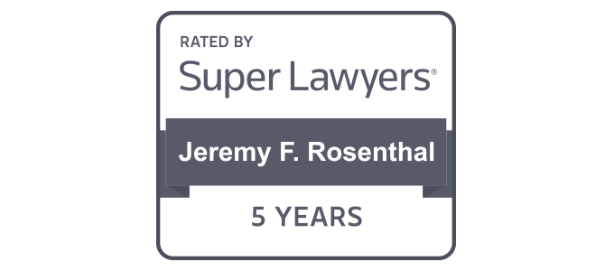 Jeremy F. Rosenthal - 5 Year Super Lawyers Badge - Logo